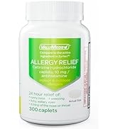 ValuMeds 24-Hour Allergy Medicine (300-Count) Antihistamine for Pollen, Hay Fever, Dry, Itchy Eye...