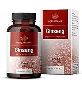 HERBAMAMA Ginseng Capsules - Brain Booster & Energy Supplements for Focus, Stamina & Immune Suppo...