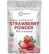 Organic Strawberry Freeze Dried Powder, 12 Ounce (56 Serving), Strawberry Powder for Baking, Best...